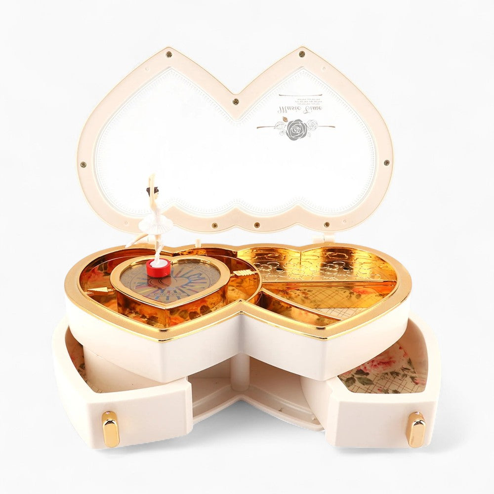 Boîte À Bijoux Coeur Musical En Bois