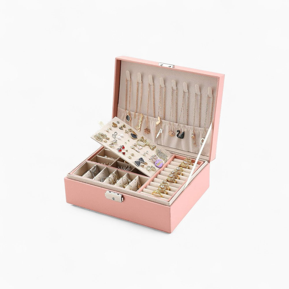 Boîte À Bijoux Cuir Rose