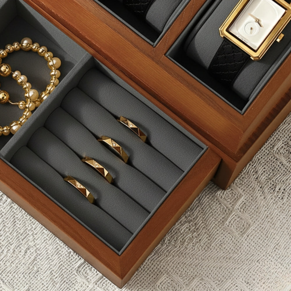 Boîte À Bijoux Et Montres En Bois