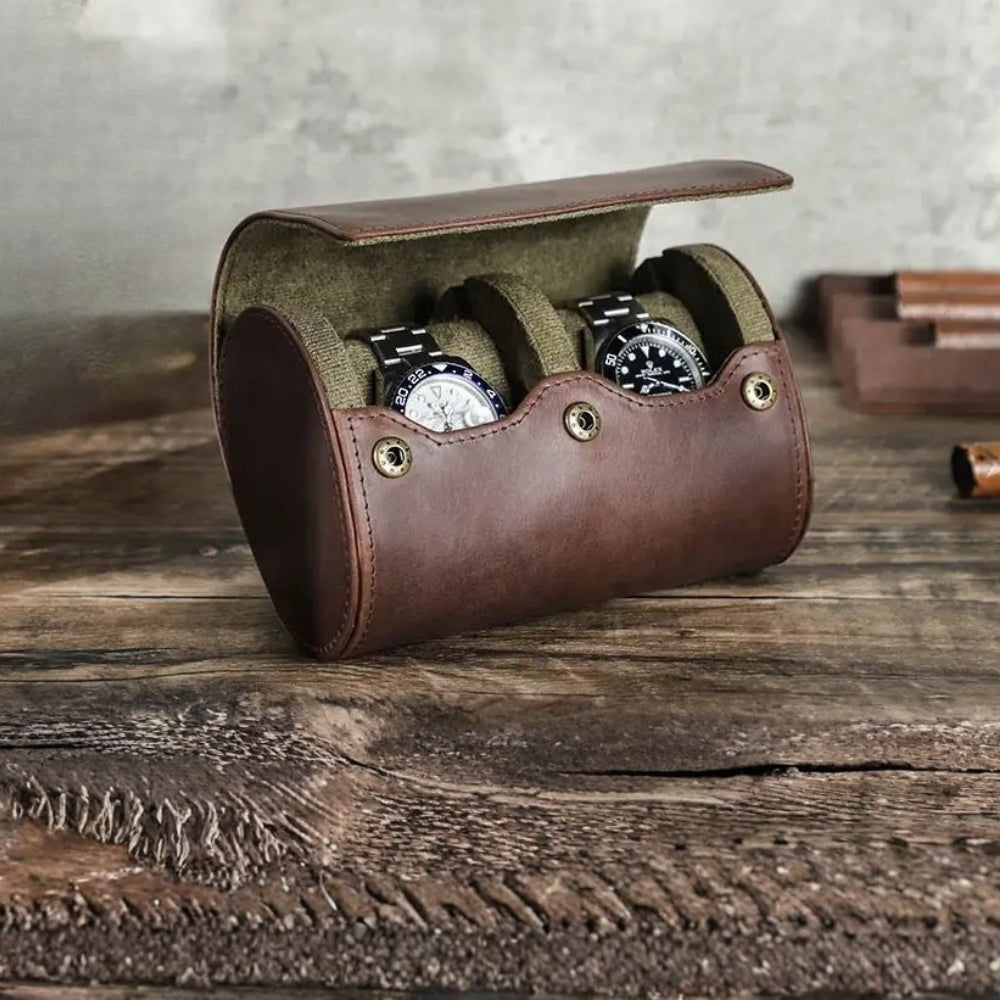 Étui à Montres Rétro En Cuir