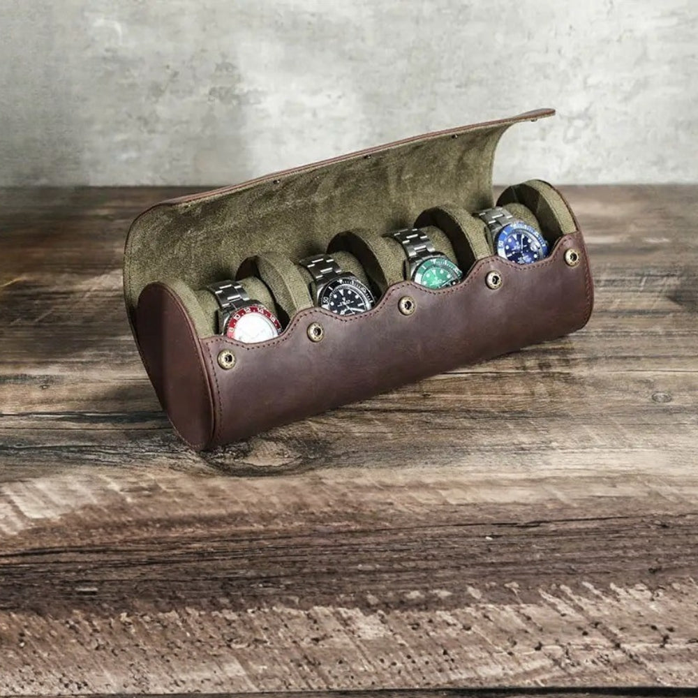 Étui à Montres Rétro En Cuir