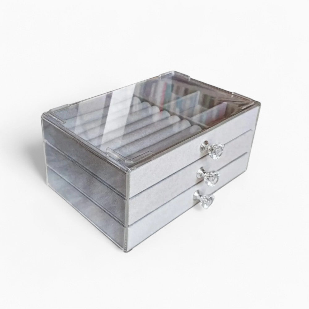 Boîte À Bijoux Transparent 3 Tirois
