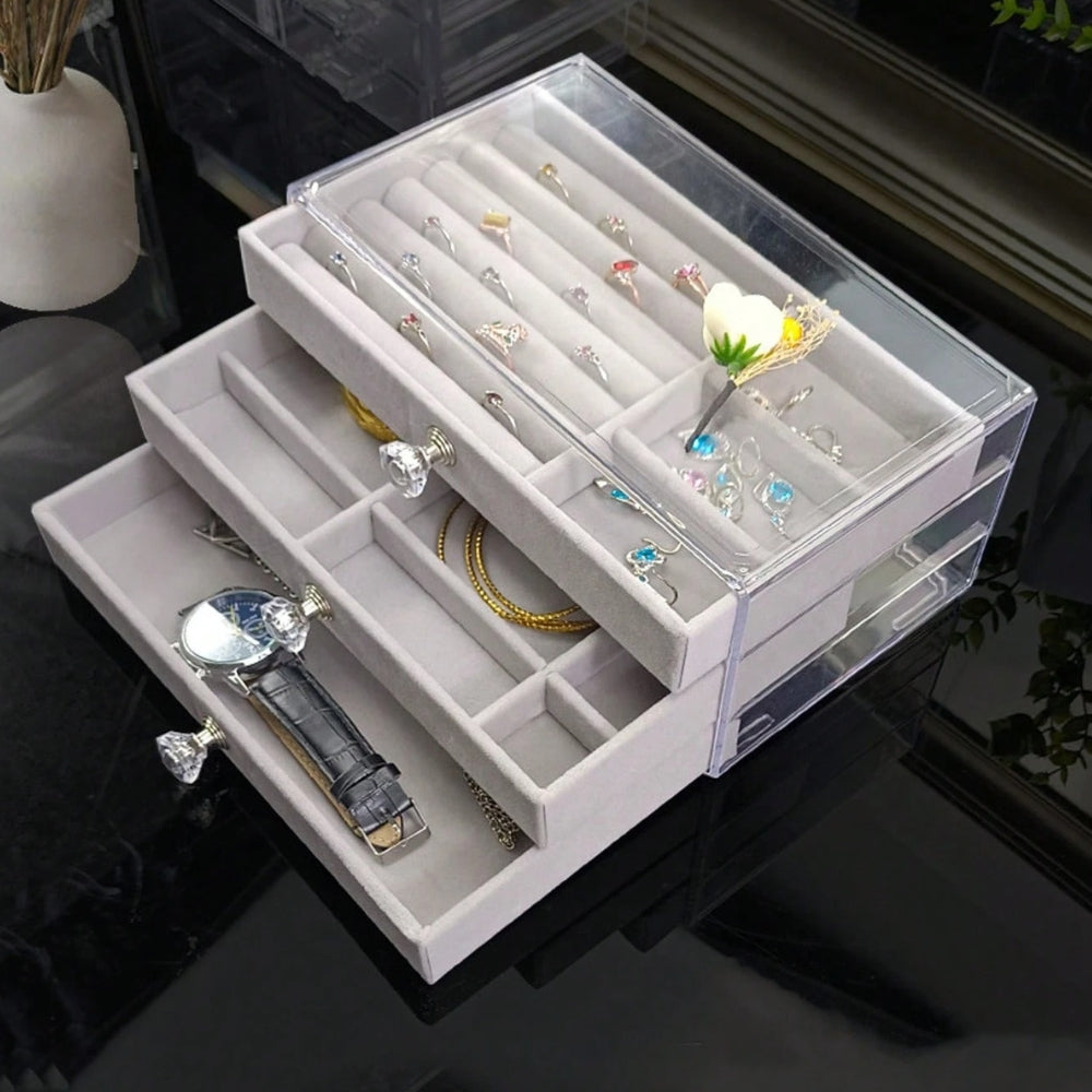 Boîte À Bijoux Transparent 3 Tirois
