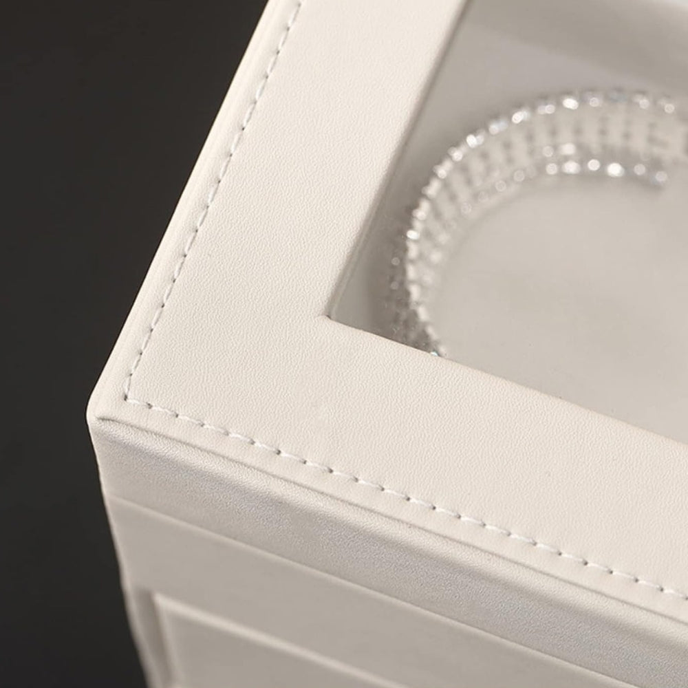 Boîte À Bijoux En Cuir 2 Tiroirs