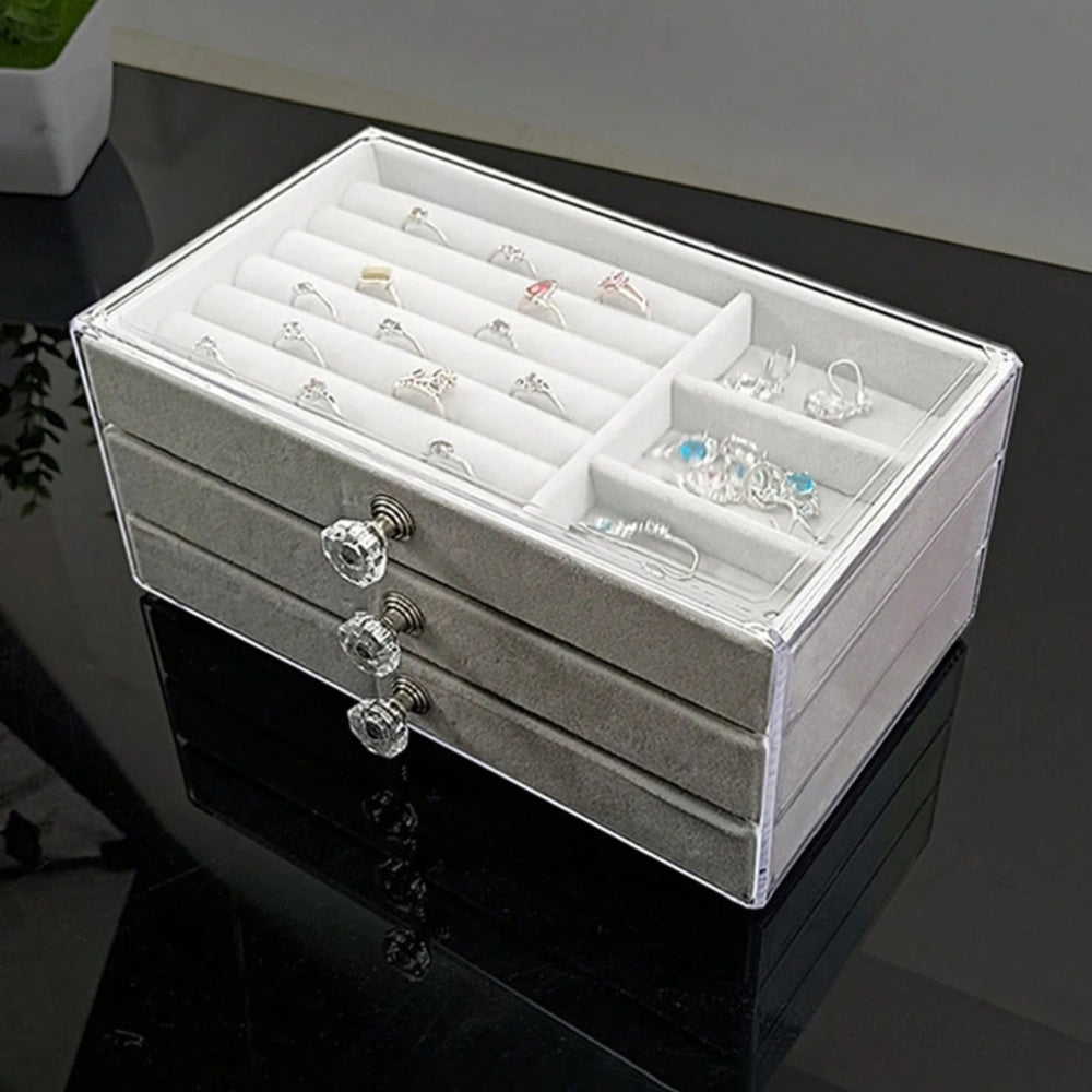 Boîte À Bijoux Transparent 3 Tirois
