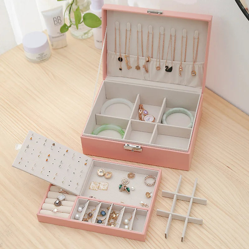 Boîte À Bijoux Cuir Rose