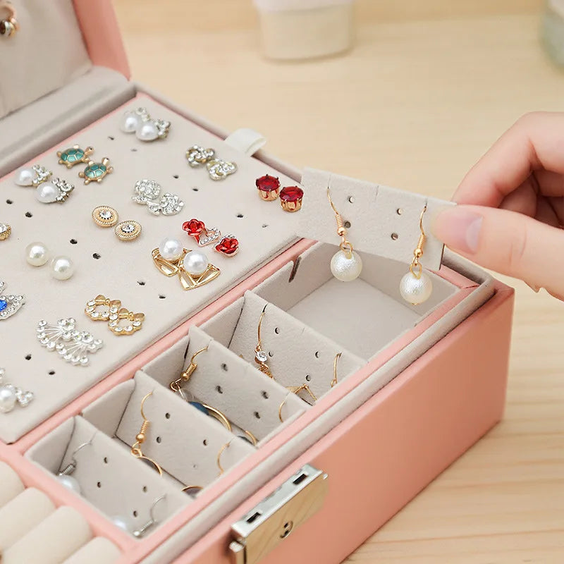 Boîte À Bijoux Cuir Rose
