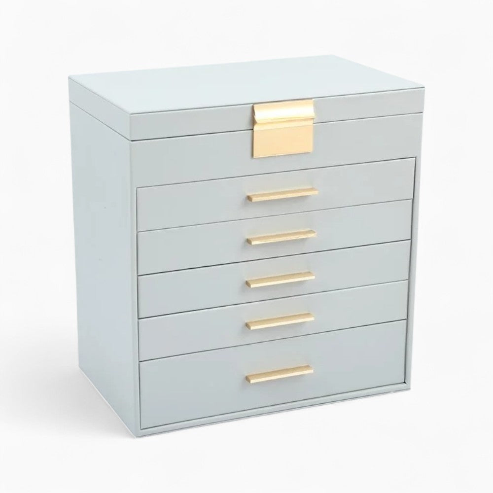 Boîte À Bijoux Avec Miroir 5 Tiroirs