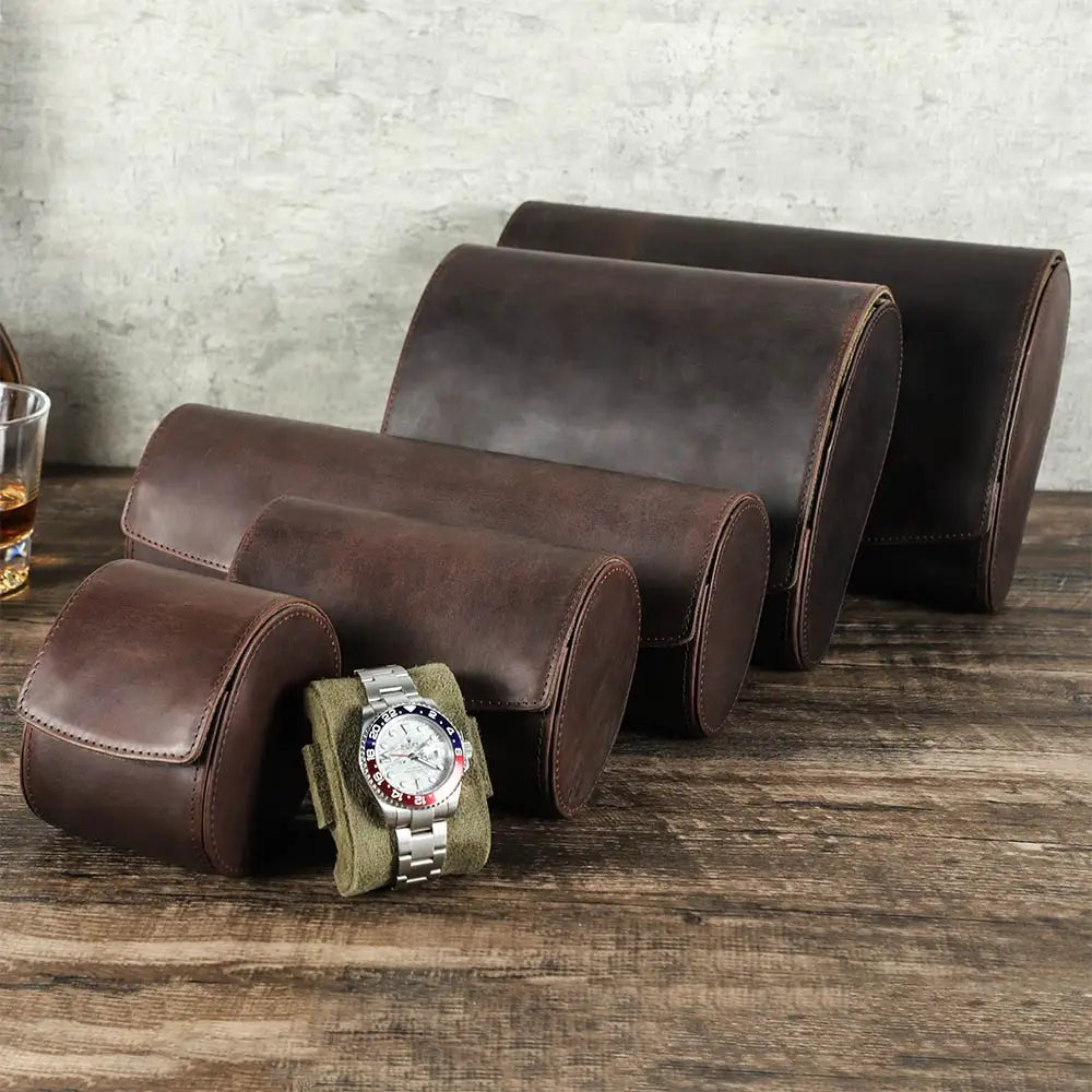 Étui à Montres Rétro En Cuir