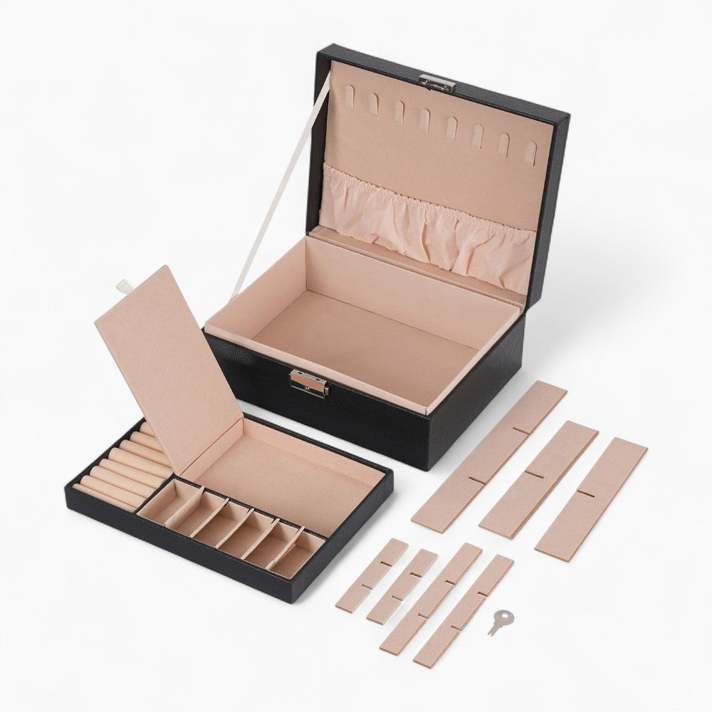 Boîte À Bijoux Cuir Noir