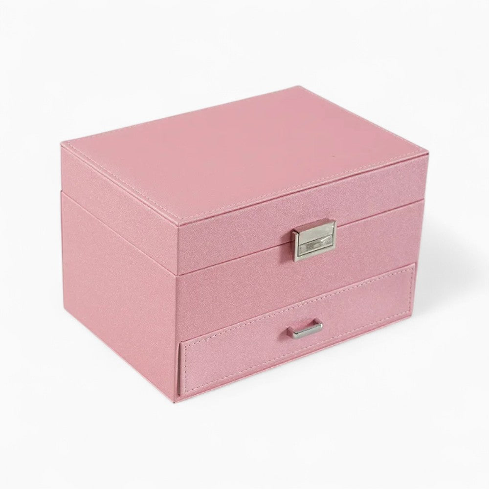 Boîte à Bijoux Multi-Rangements En Cuir