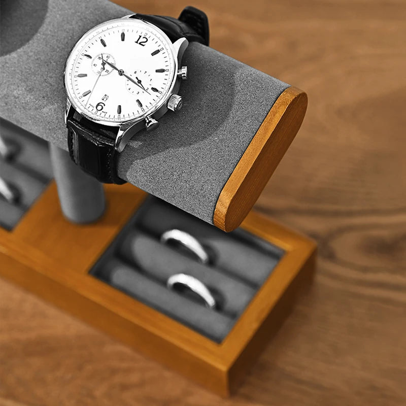 Organisateur Montres Support Bracelet Et Montre 3 Niveaux Velours Gris - Présentoir Bijoux 22,9x7x14cm - Organisation Bijoux Porte Bracelet Organisateur Montres Support Bracelet Et Montre 3 Niveaux Velours Gris - Présentoir Bijoux 22,9x7x14cm - Organisation Bijoux Porte Bracelet