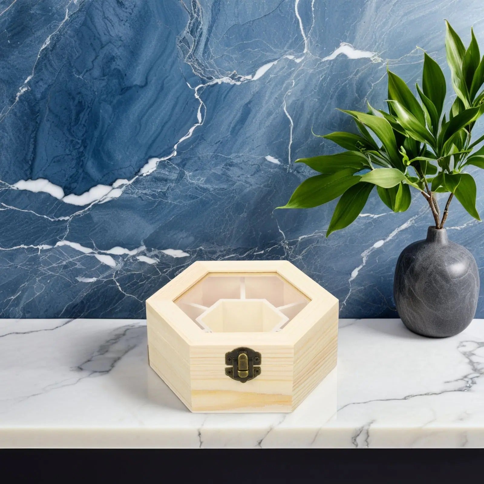 Boîte À Bijoux Hexagonale Bois