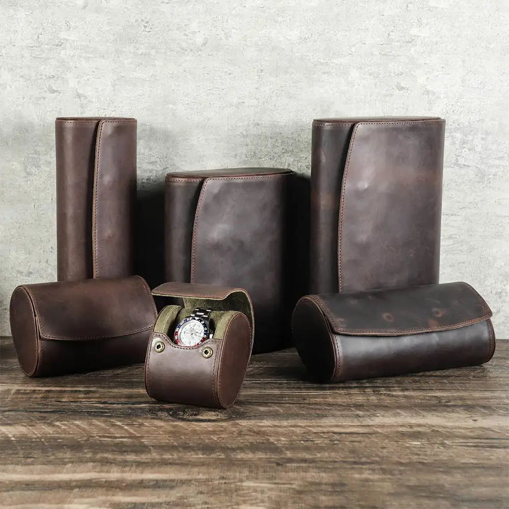 Étui à Montres Rétro En Cuir