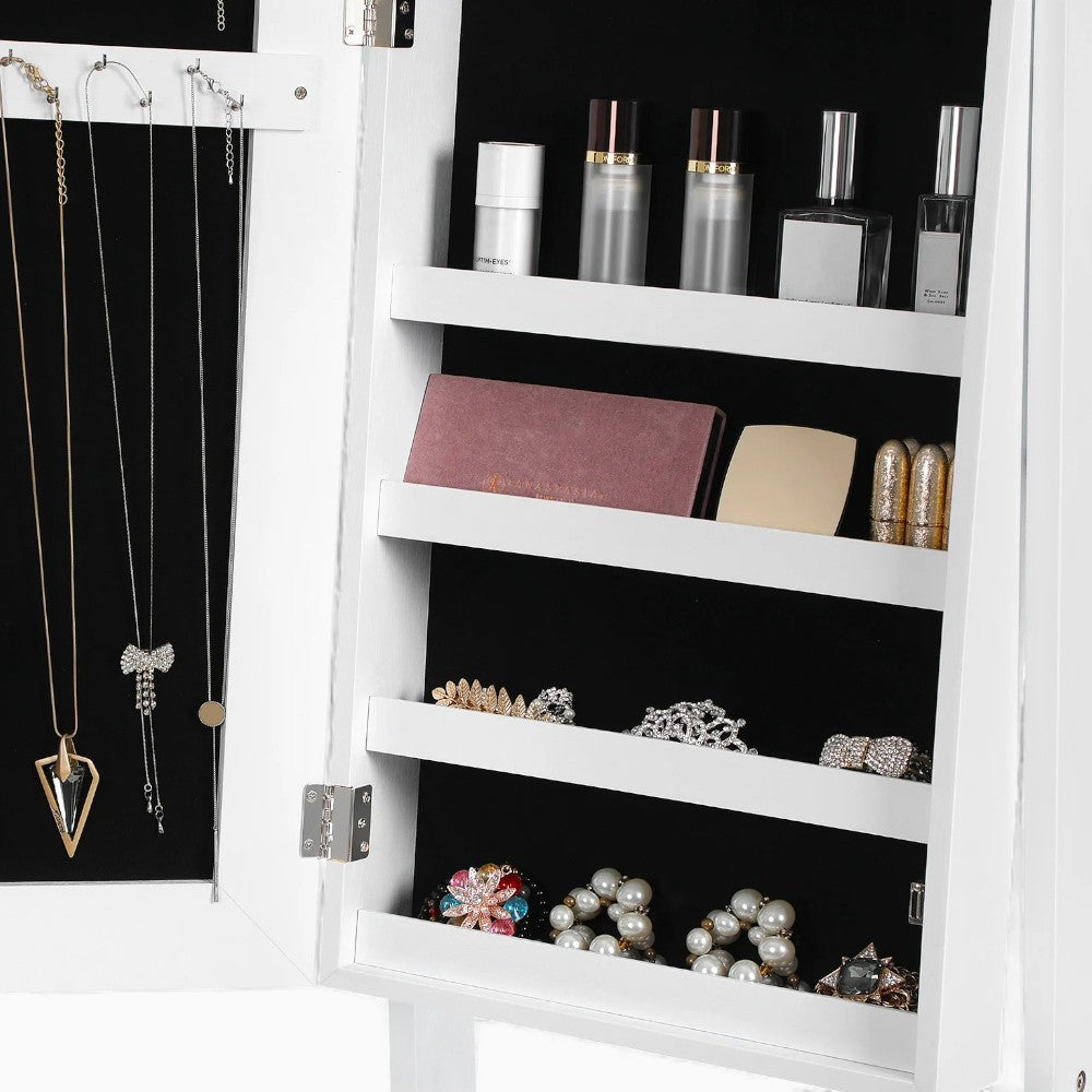 Armoire À Bijoux Avec Miroir Et Espaces De Rangement Variés