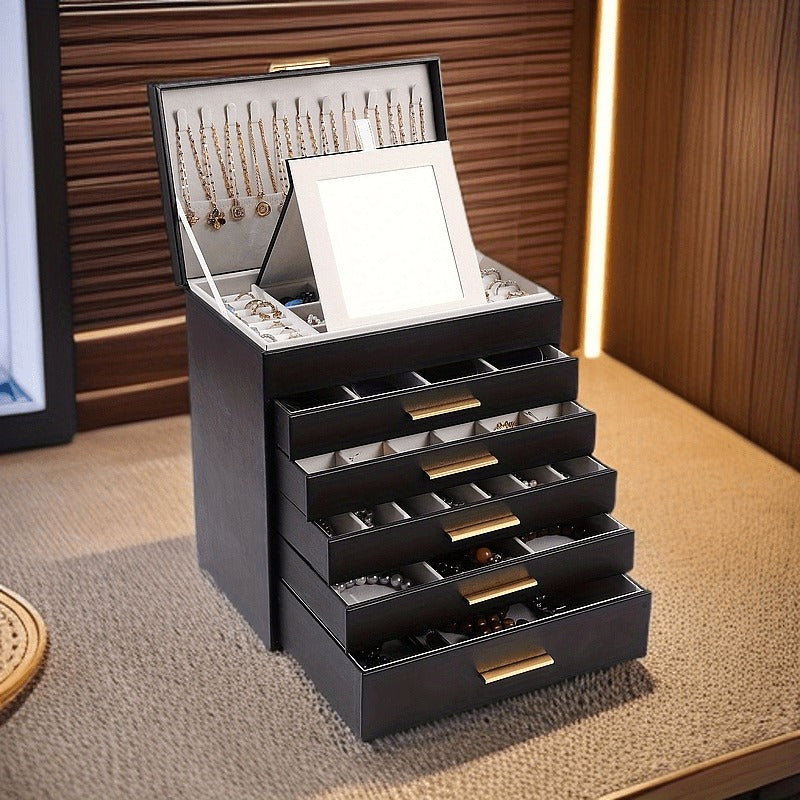 Boîte À Bijoux Avec Miroir 5 Tiroirs