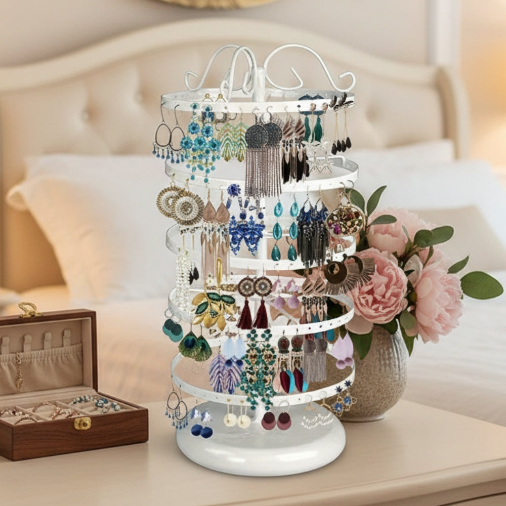 Présentoir Rotatif Boucles d’Oreilles 4 Niveaux En Métal
