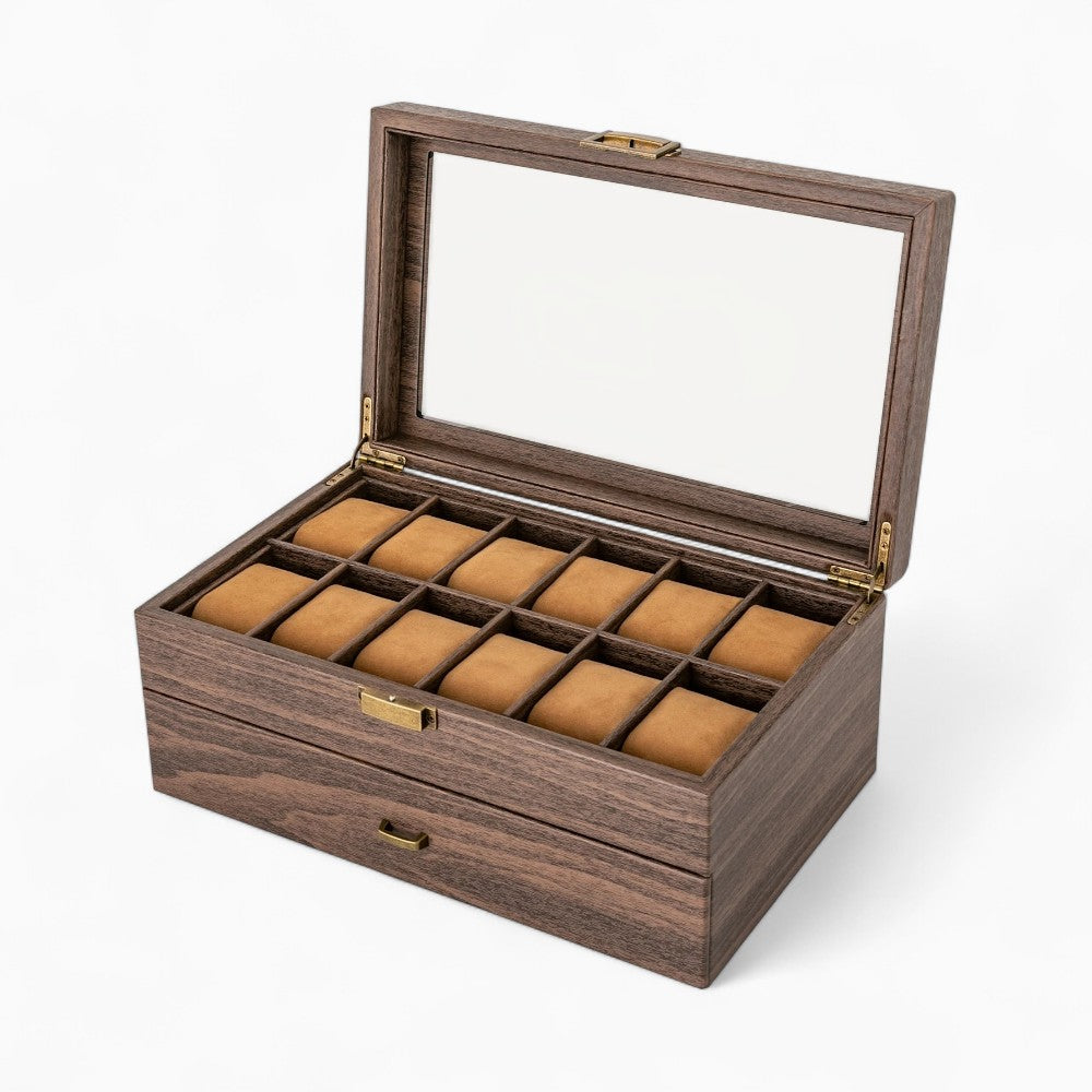 Boîte À Montres En Bois À Deux Niveaux