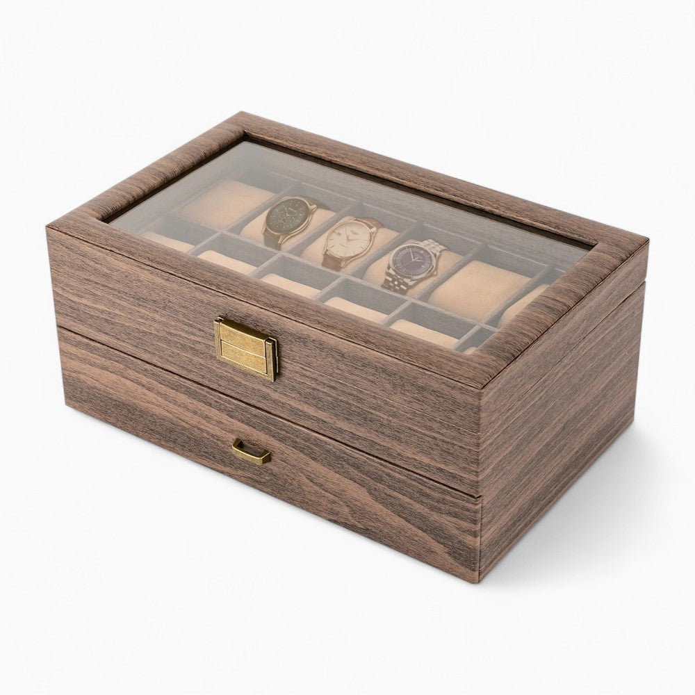 Boîte À Montres En Bois À Deux Niveaux