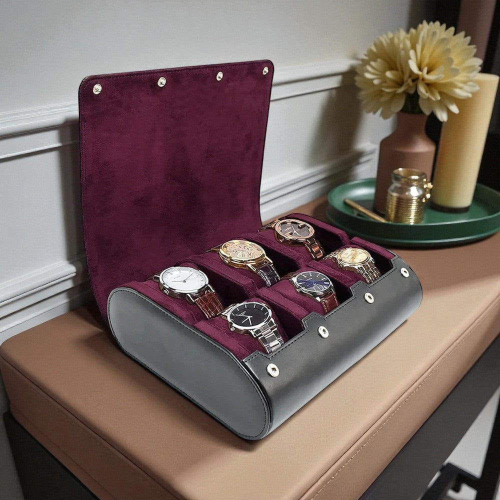 Boîte à Montres Portable En Cuir Intérieur Velours