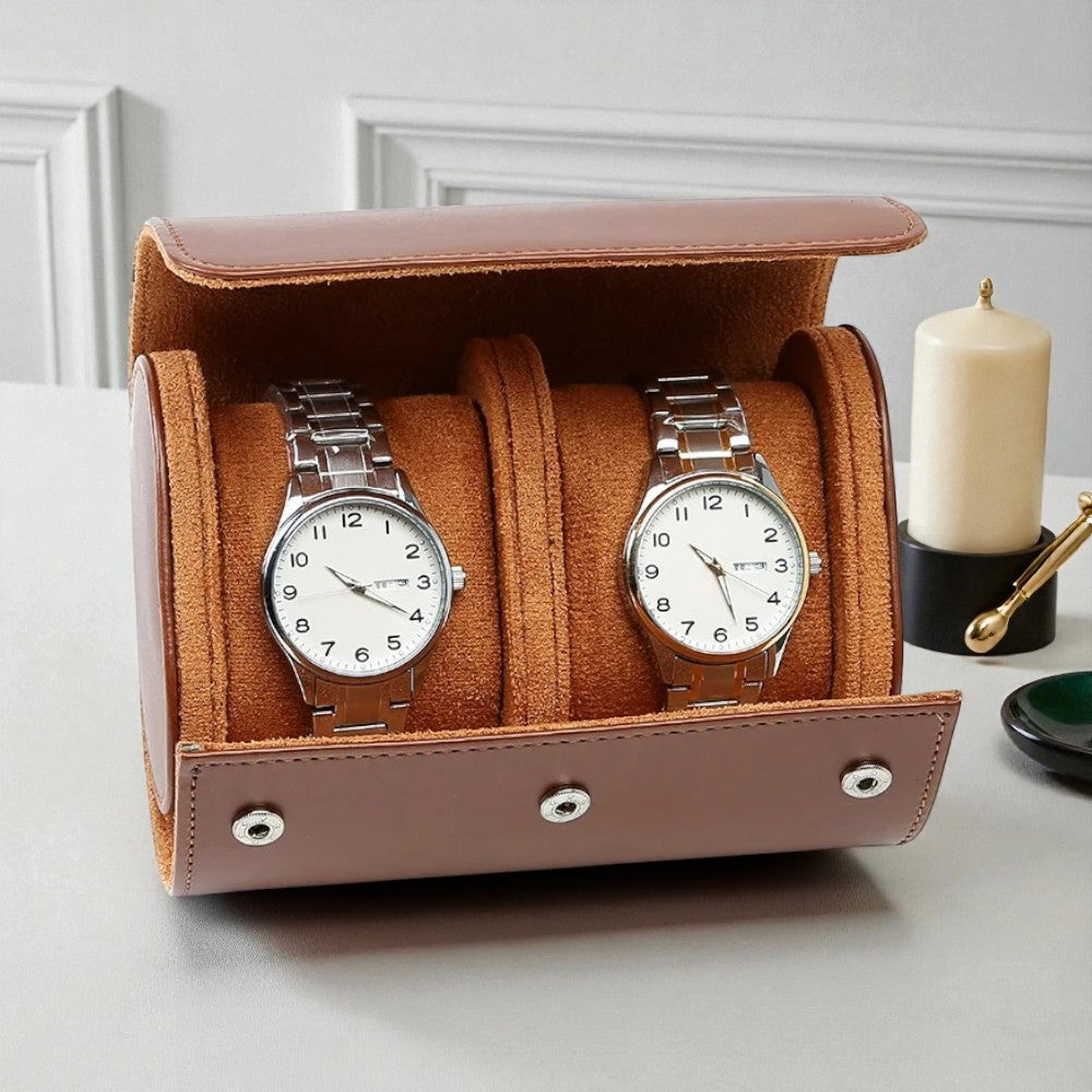 Boîte À Montre Portable En Cuir