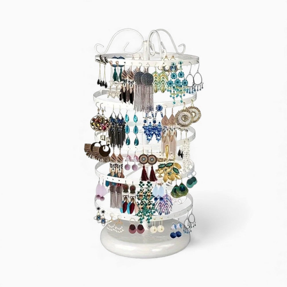 Présentoir Rotatif Boucles d’Oreilles 4 Niveaux En Métal
