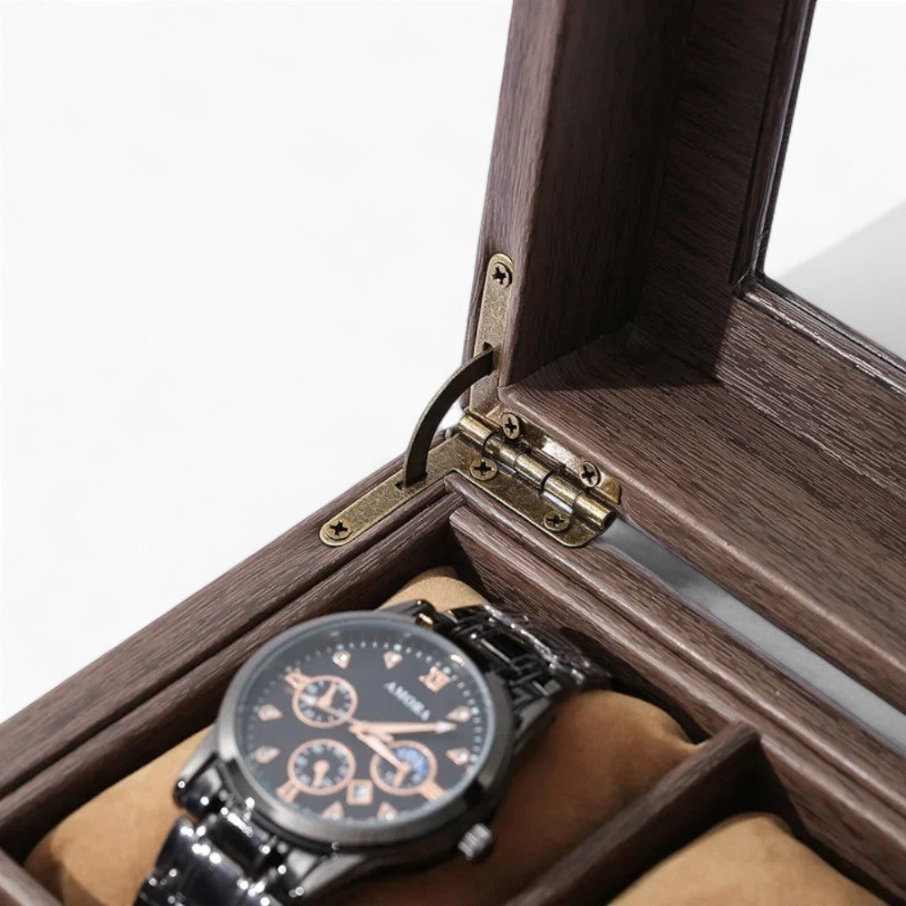 Boîte À Montres En Bois Avec Coussins En Velours