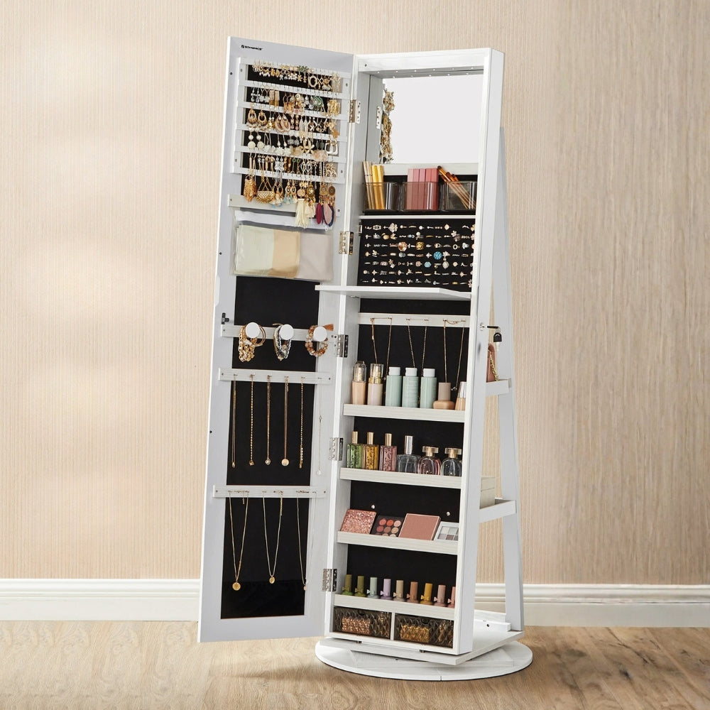 Armoire À Bijoux Miroir Sur Pied