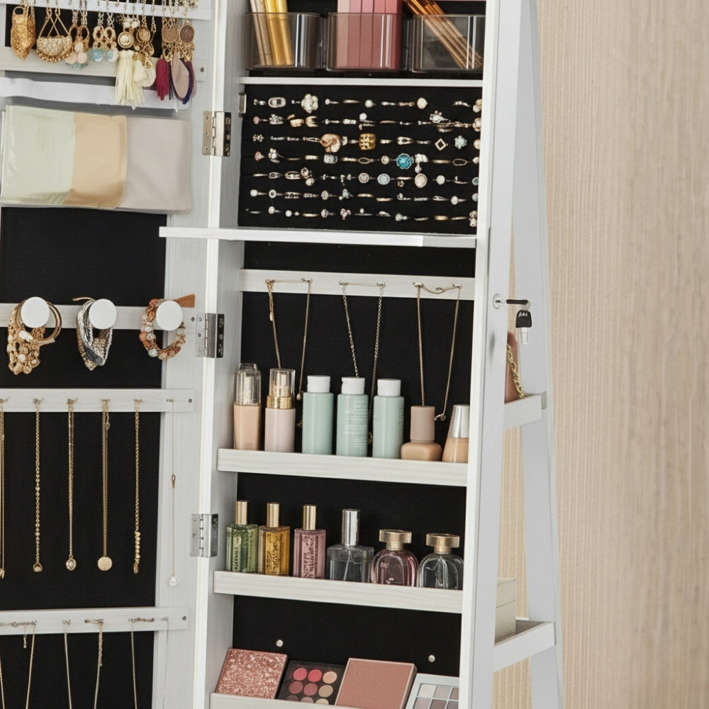 Armoire À Bijoux Miroir Sur Pied