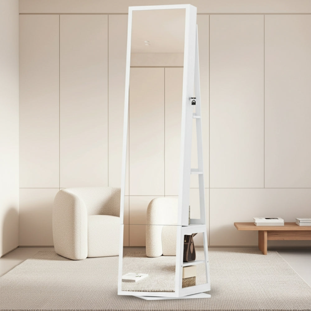 Armoire À Bijoux Sur Pied Avec Miroir Et Led