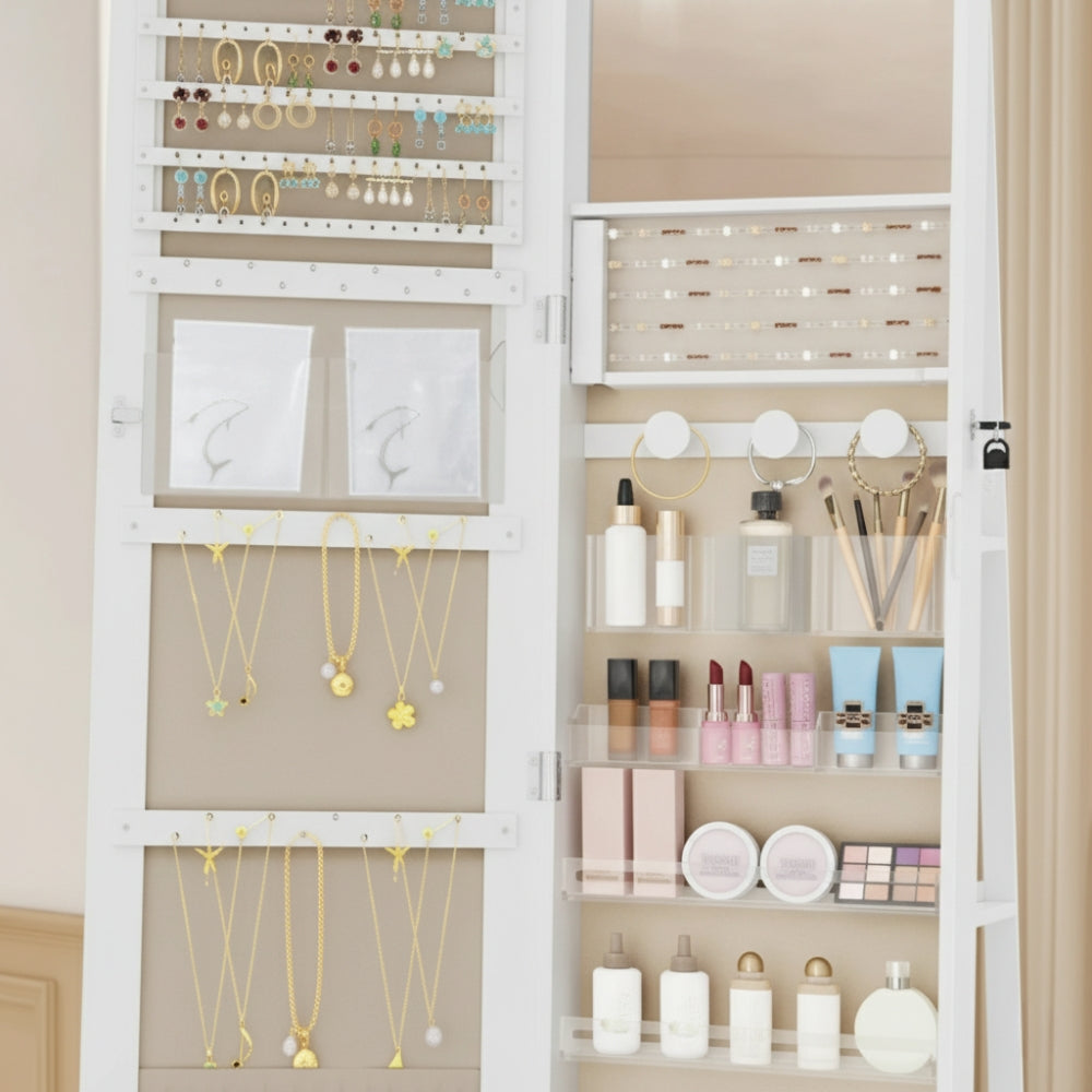 Armoire À Bijoux Sur Pied Avec Miroir Et Led