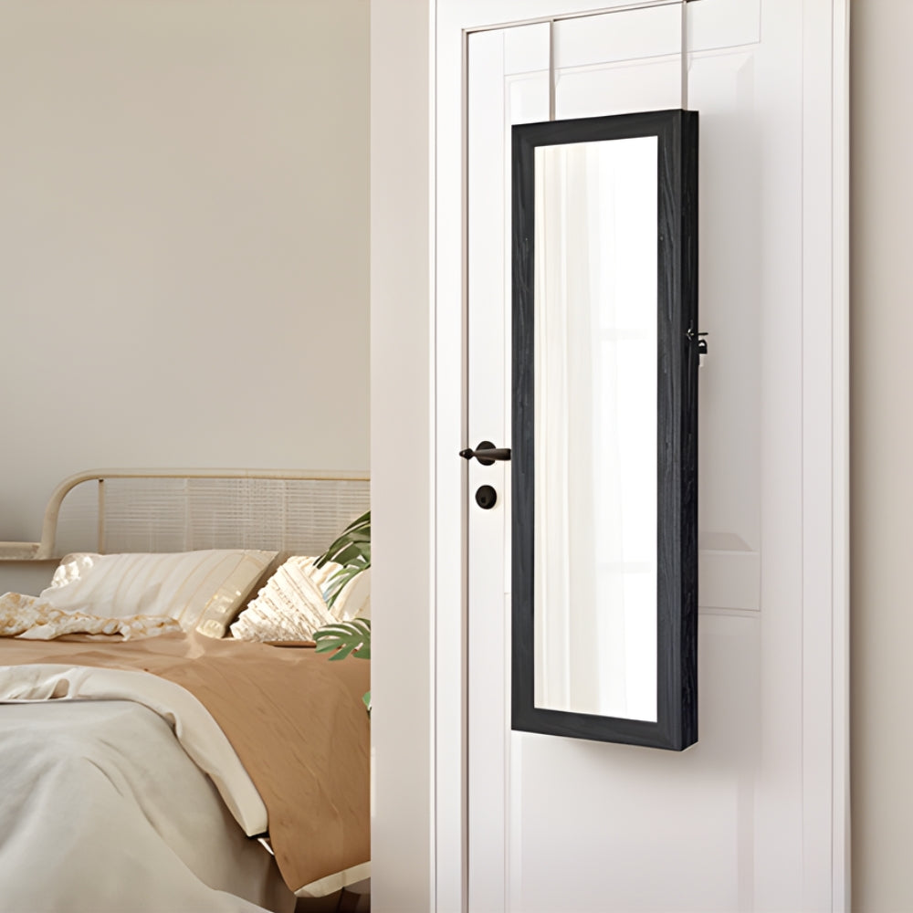 Armoire À Bijoux Murale Bois Noir Avec Miroir