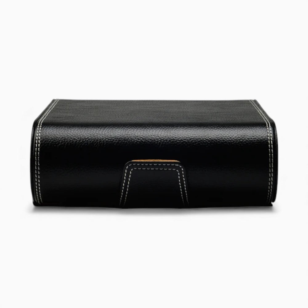 Boîte À Montres En Cuir Noir Intérieur Camel